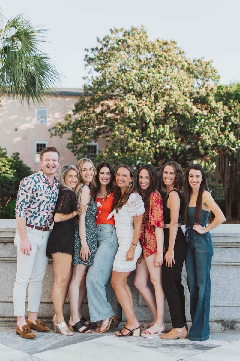 Group of friends gather for a bachelorette party in Charleston — photo by Brie Sciales Photography.