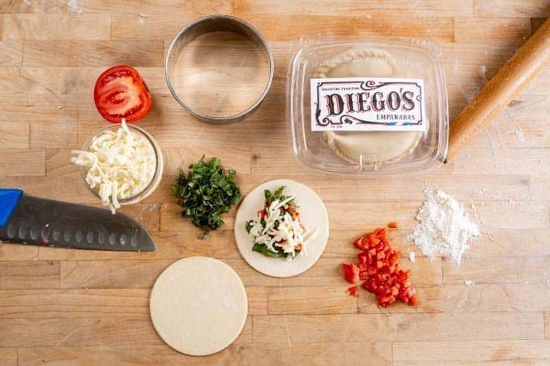 Diego's Empanadas — ingredients and final packaged product.