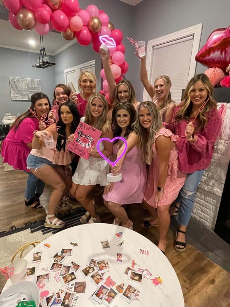 The whole group of girls at Abby's bachelorette.