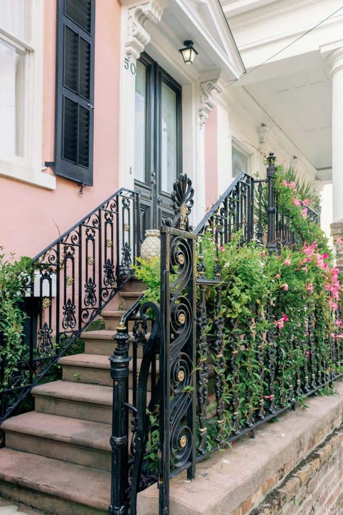 Beautiful entryway to a home in historic downtown Charleston.