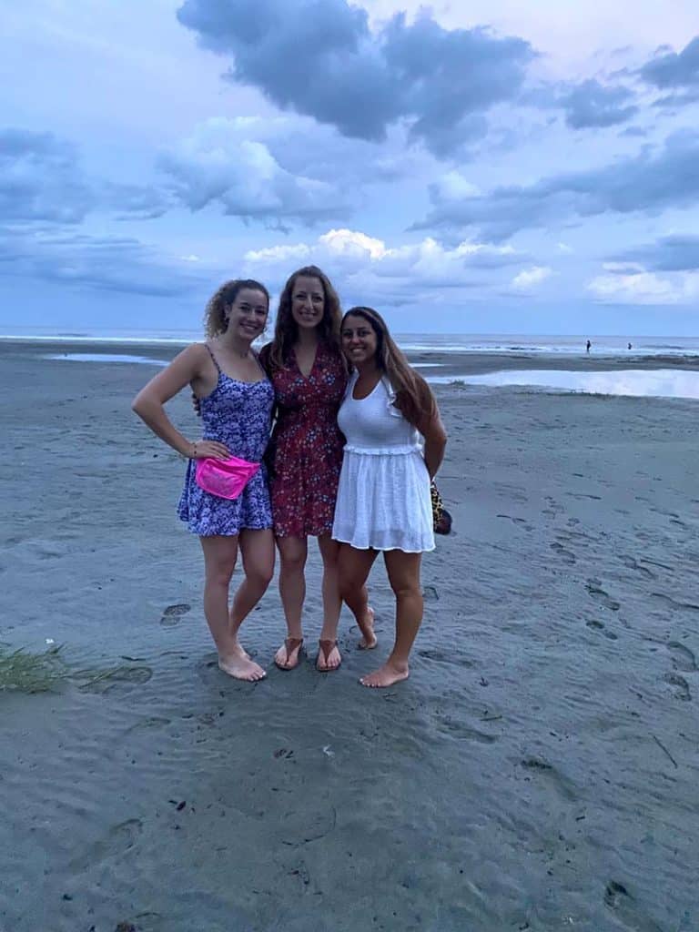 Samantha and friends on the beach.