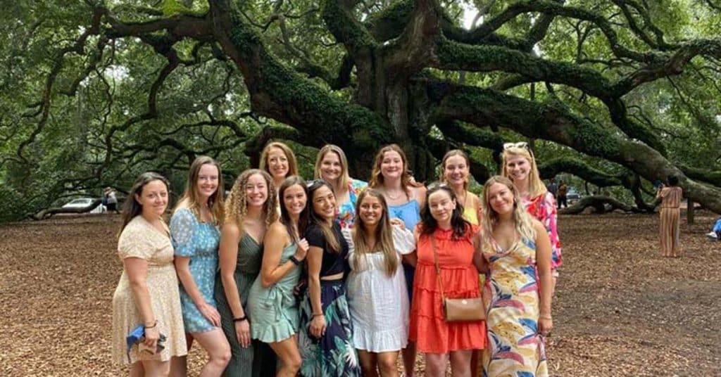 Samantha Testa and her friends at the Angel Oak.
