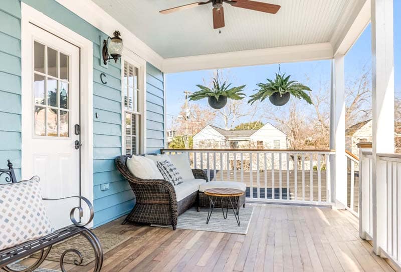 Gotta love this front porch to enjoy mornings and evenings in Charleston.