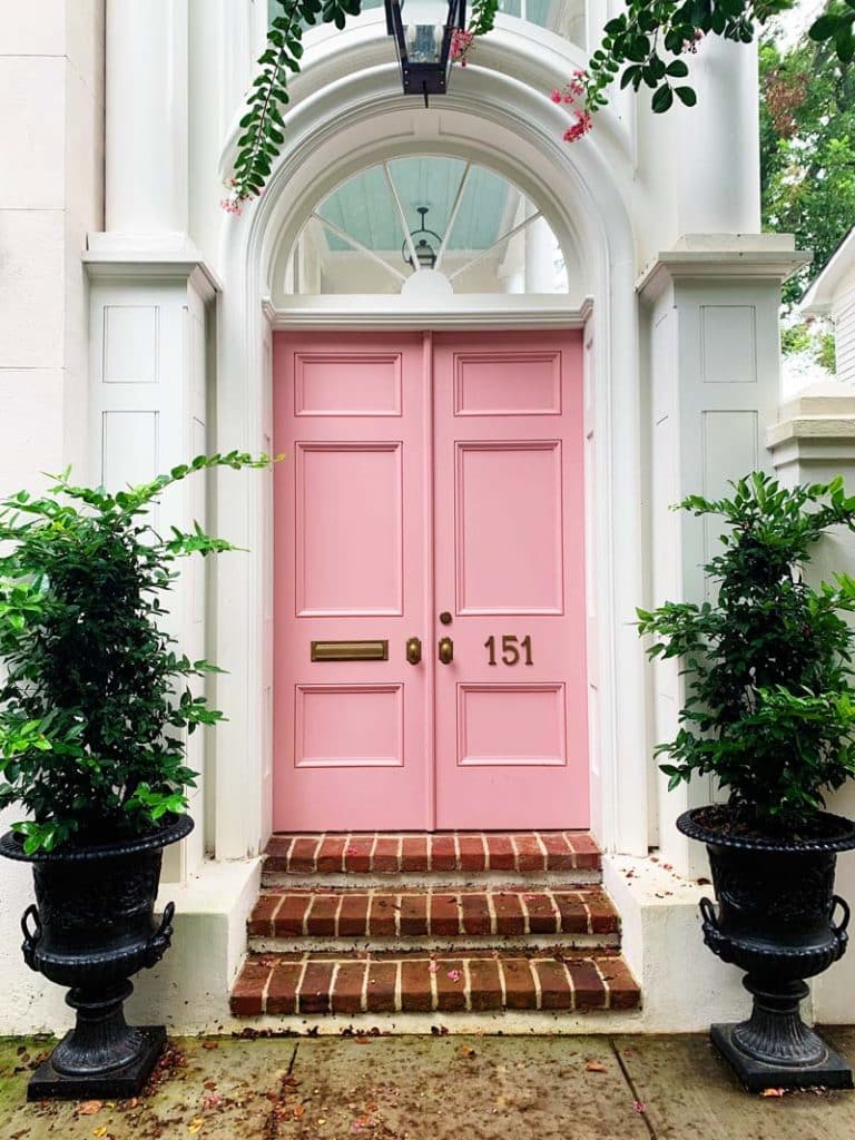 Boldly pink door.